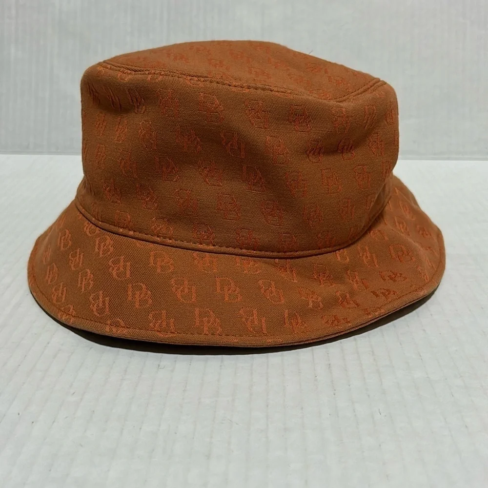 Vintage Dooney & Bourke Orange Bucket Y2K Hat Monogram Logo - Size Small